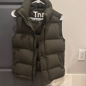 Aritzia TNA Olive Green Puffer Vest